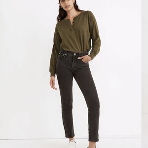 Madewell The Mid Rise Perfect Vintage Jean Acid Wash Black Grey 29 x 26